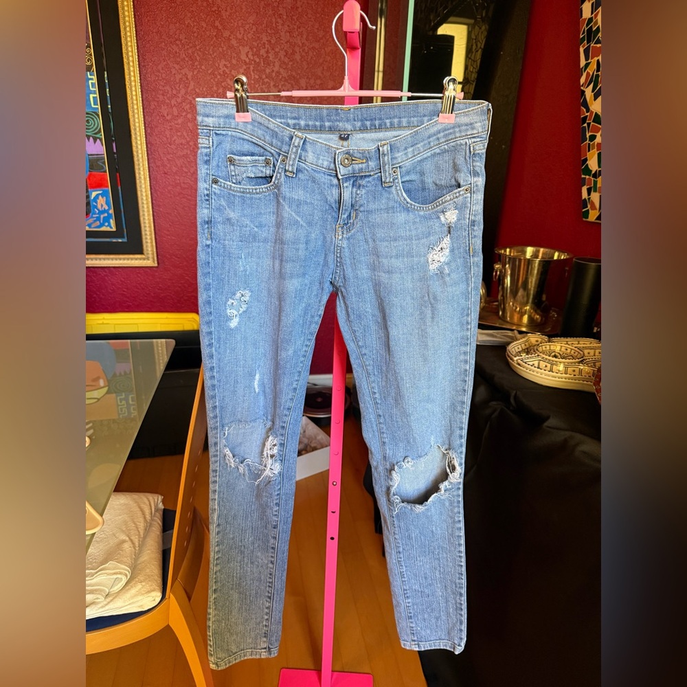 LF CARMAR low rise distressed skinny jeans